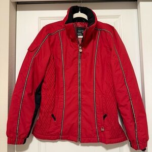 nils womens ski jacket Red Zip Up Size 10 Thermore‎ Insulated Polyester Quilted